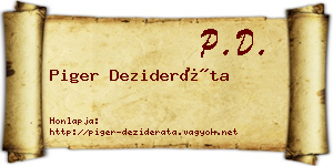 Piger Dezideráta névjegykártya